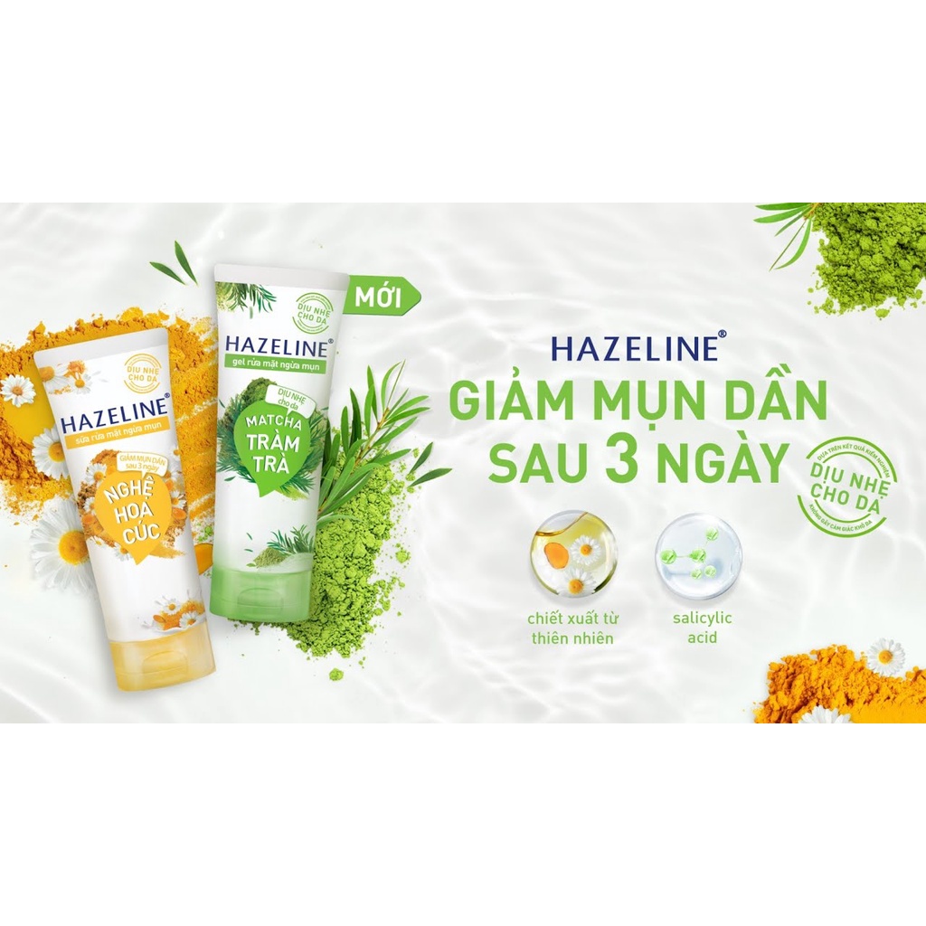 Sữa rửa mặt sáng da Hazeline 50g