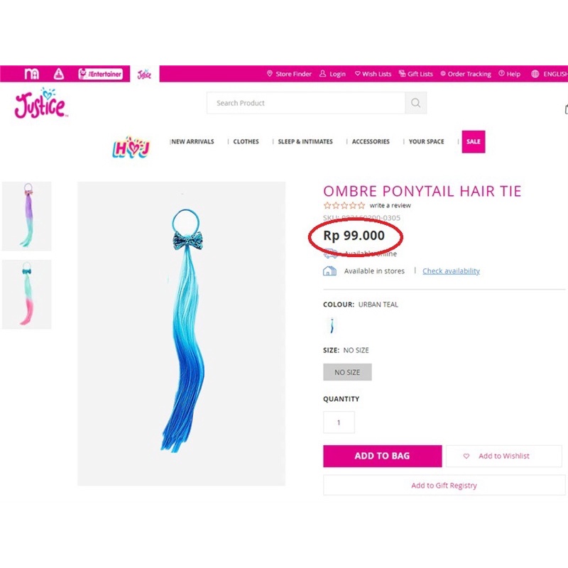 Dây buộc tóc Ombre Pony tail xuất dư siêu xinh, tóc giả cho bé