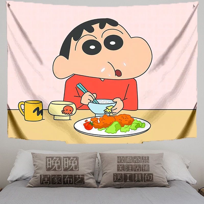 Thảm Vải Treo Tường In Hình Shin-Chan Trang Trí Phòng Học Sinh
