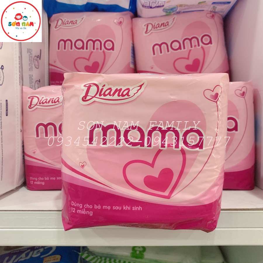 Bỉm DIANA MAMA Cho Mẹ Sau Sinh Gói 12 Miếng