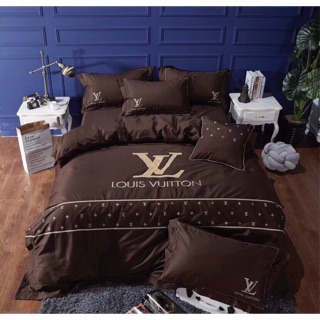 Bộ Chăn Ga Cotton 4 món - Thiết kế mới nhất Xuân Hè 2018 LV - VERSACE - HM