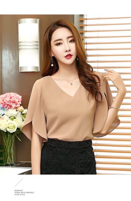 Áo kiểu nữ khoét vai phối ren bao xinh size M L XL