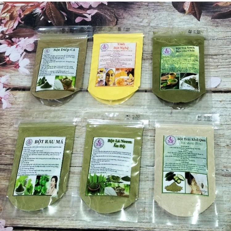 100g bột tía tô/bột rau má/lá neem/ handmade