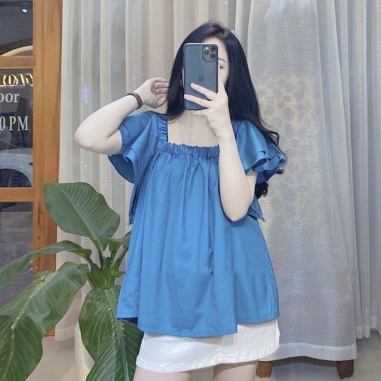 Áo kiểu nữ bánh bèo cánh tiên áo trễ vai bo chun form rộng xinh xắn tiểu thư PANOSI - Mã A398
