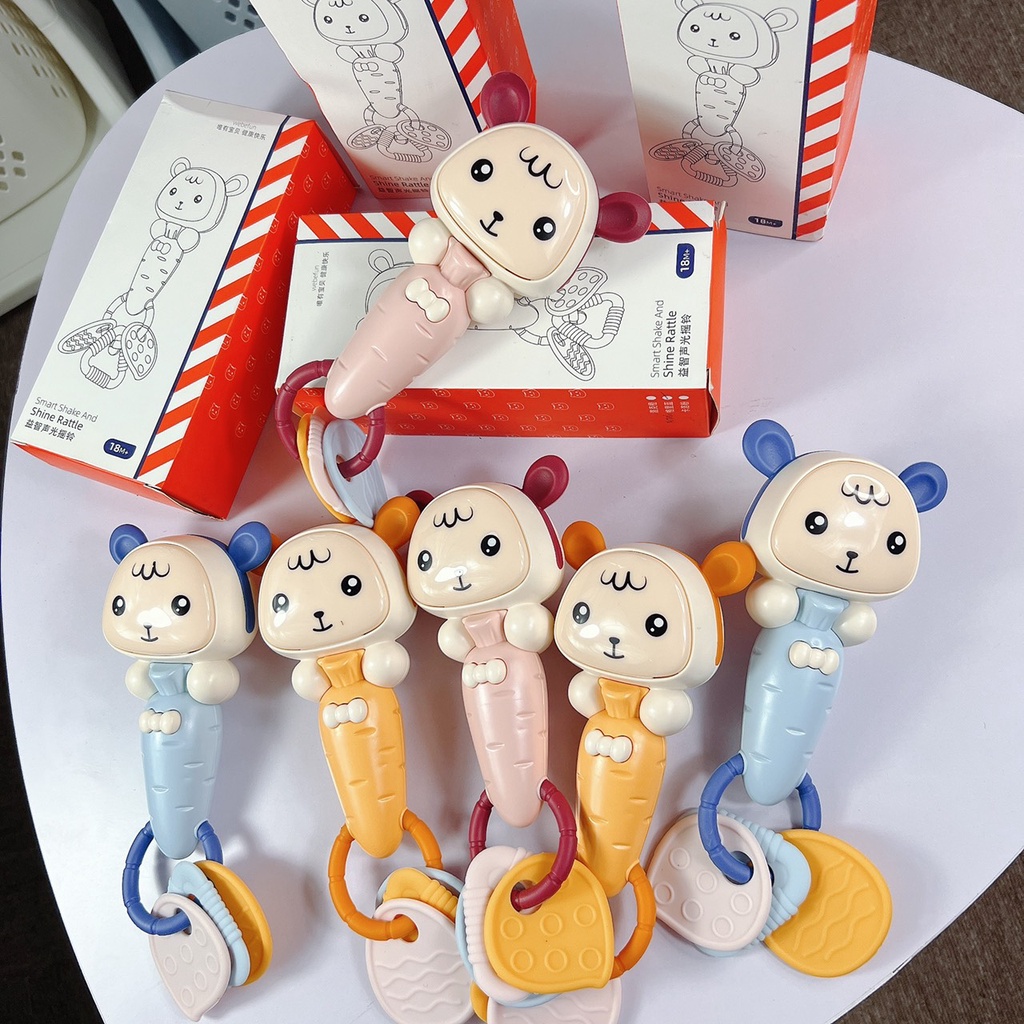 Xúc Xắc Kèm Gặm Nướu Có Nhạc Shine Rattle Chất Liệu Cao Cấp An Toàn Cho Bé | Minizon Kids