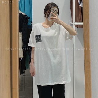 [P0233] Áo thun cotton dày in hình WIDGET form rộng (Có sẵn/Ảnh thật)