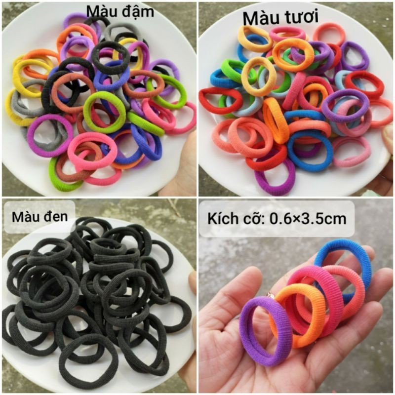 Sỉ túi 48 thun cột tóc nhỏ (0.6×3.5cm)