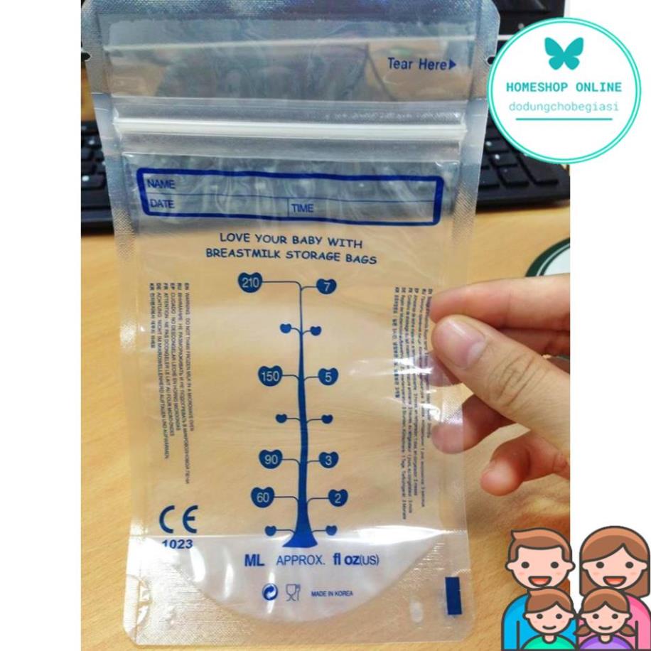 Hộp 30Túi trữ sữa Unimom Hàn Quốc 210ml không có BPA