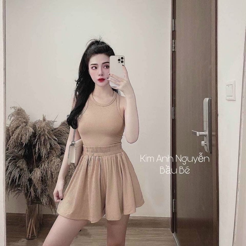 Bộ ngủ 3 lỗ chất tăm lạnh mát / mặc nhà thoải mái, dễ chịu