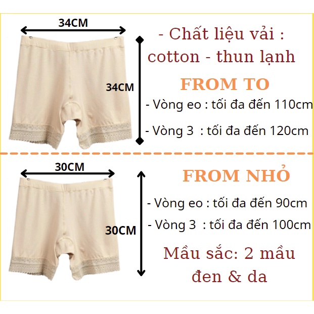 Quần lót mặc trong váy chất cotton đẹp from to big size 3xl 4xl từ 50kg đến80kg 90 kg mặc vừa mềm mại mát mẻ
