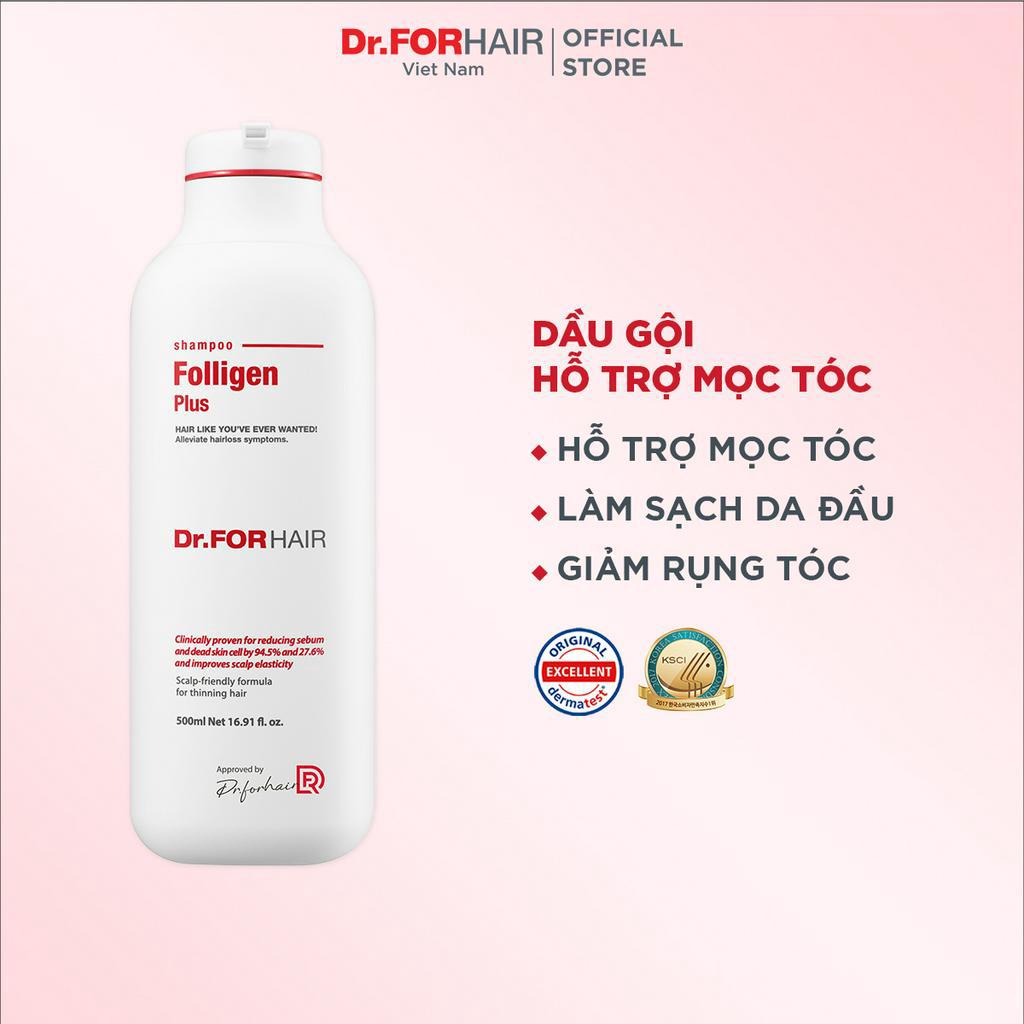 Dầu gội hỗ trợ mọc tóc giảm rụng tóc sạch gàu Dr.FORHAIR Folligen Plus Shampoo 500ml