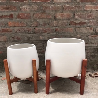 Chậu sứ men matt trắng đường kính 26cm