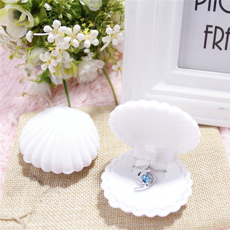 1 Hộp Đựng Nhẫn Hình Vỏ Sò Đáng Yêu