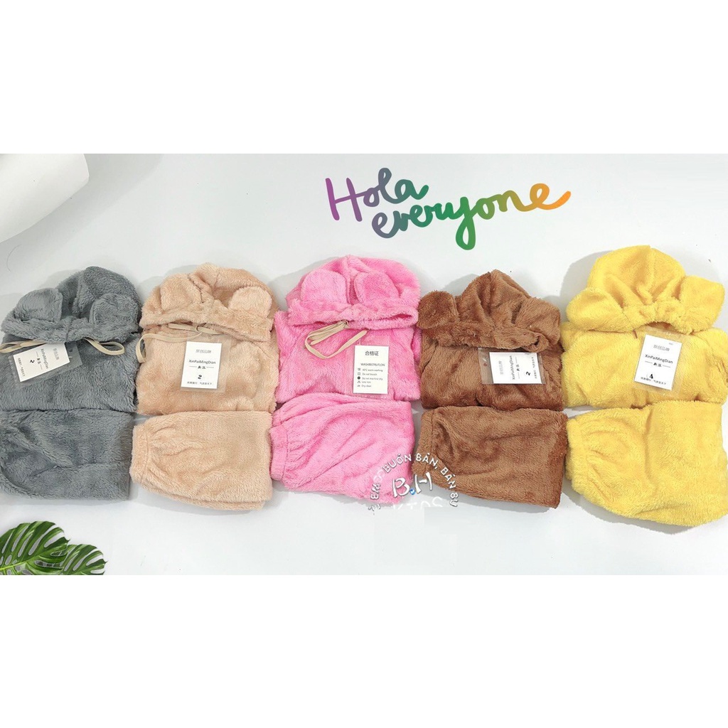 Bộ lông cho bé trai bé gái dày dặn ấm áp . Set bộ áo khoác mùa đông trẻ em từ 6 đến 16kg