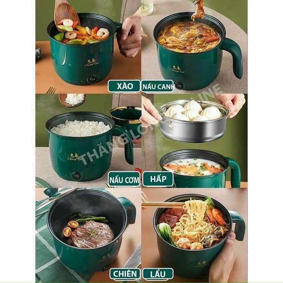 NỒI LẨU- CA NẤU MÌ 2 TẦNG MINI ĐA NĂNG, CHIÊN, HẤP, LẨU, RÁN SIÊU TIỆN LỢI