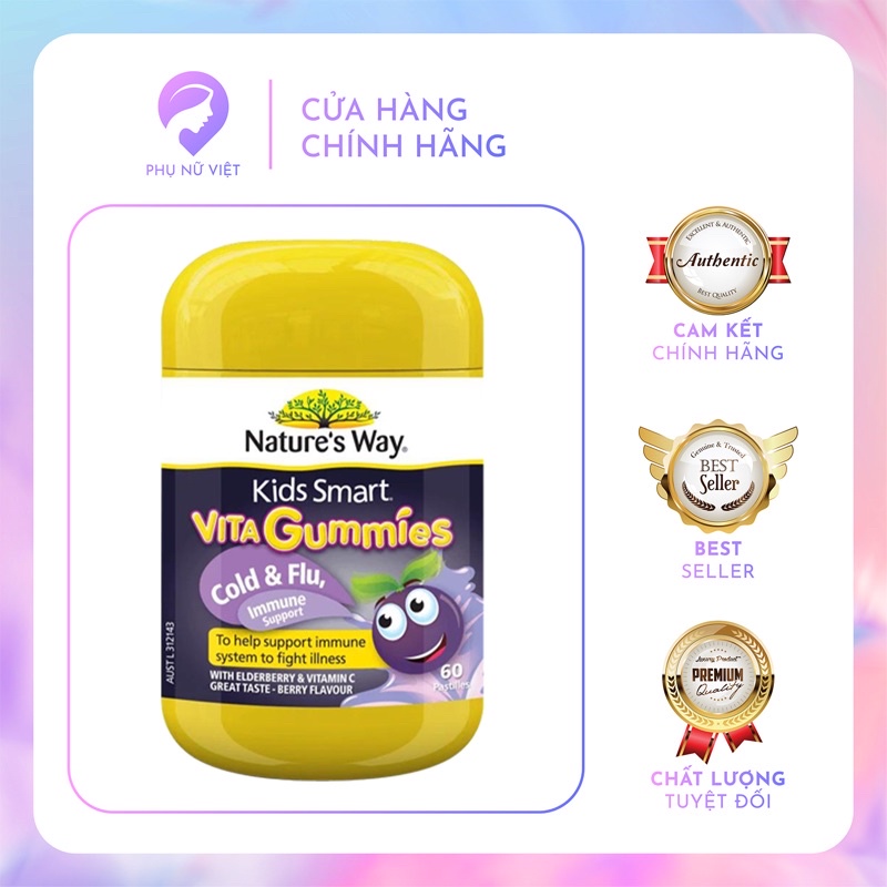 KẸO DẺO VITA GUMMIES COLD & FLU, PHÒNG CẢM CÚM CHO BÉ (60 VIÊN)