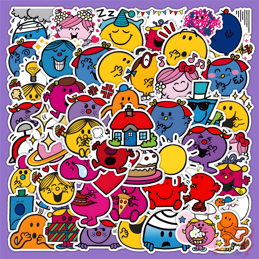 56 Chiếc / Bộ ☆ Hình Dán Mr.Men and Little Miss ☆ Miếng Dán Đề Can Chống Thấm Nước Thời Trang Tự Làm