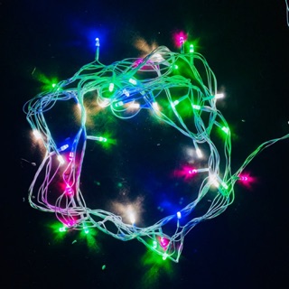 DÂY ĐÈN LED 7M 40 BÓNG LỤC GIÁC NHIỀU MÀU, CHỚP NHÁY, XÀI ĐIỆN