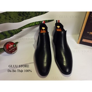 [TẶNG LÓT TĂNG CHIỀU CAO] Chelsea Boot Da Bò 100% Cổ Thấp