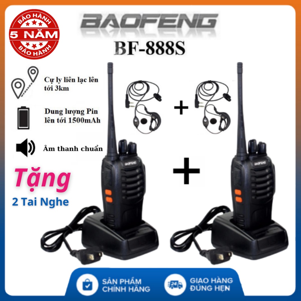 BỘ 2 BỘ ĐÀM BAOFENG 888S CHÍNH HÃNG