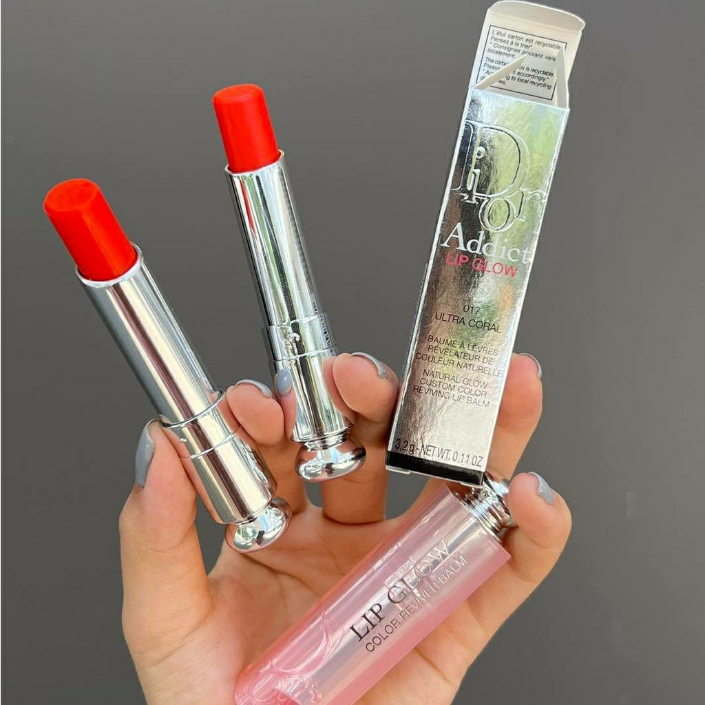 Combo Son Dưỡng Dior 001,017 [Chính Hãng],Dior 001 Ngọt Ngào,Trong Trẻo,Dior 017 Màu Hồng Cam Tự Nhiên,Tặng Kèm Túi Gấu.