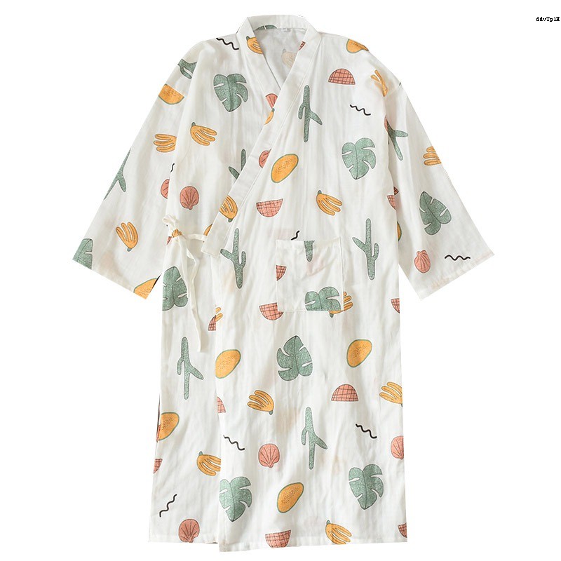 Áo choàng tắm kiểu Kimono tay dài chất liệu cotton phong cách Nhật Bản | BigBuy360 - bigbuy360.vn