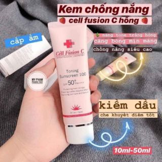 Kem Chống Nắng Cell Fusion Hồng C 100 Toning Suncreen 50ml