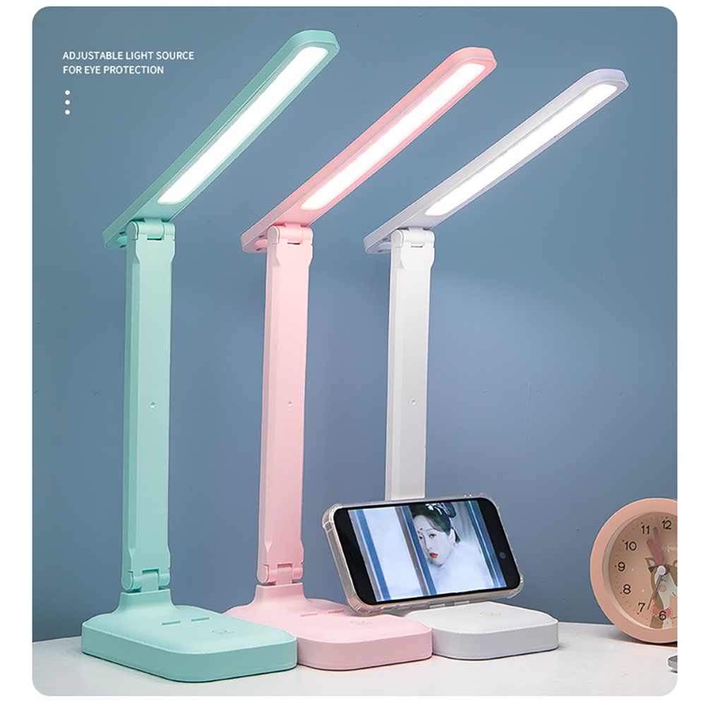 [Freeship] Đèn Học Để Bàn Chống Cận Thị Có Led Ánh Sáng Vàng ( Tích điện, 2 chế độ màu, Chỉnh mức độ sáng) - BẢO HÀNH 3T