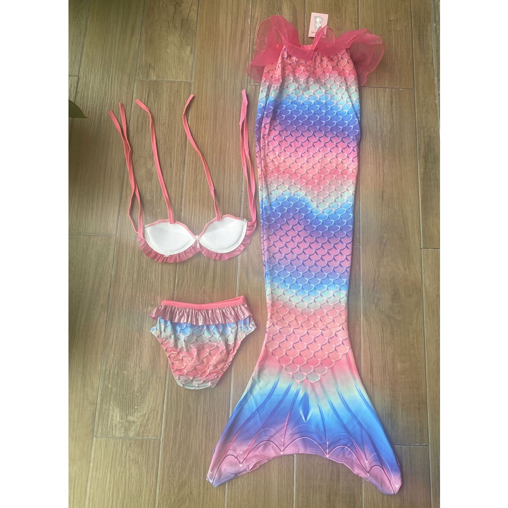 Quần áo tắm nàng tiên cá cho bé gái đồ bơi đi biển áo ngực hến đồ chơi hóa trang trẻ em E1024
