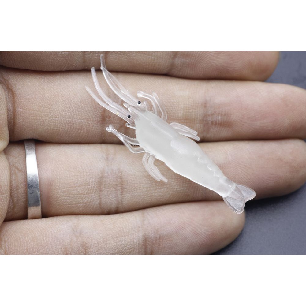 10 Mồi Tôm Giả Câu Cá Phát Sáng 4cm