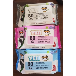 Combo 10 bịch khăn giấy ướt yeti Thái Lan loại 80g