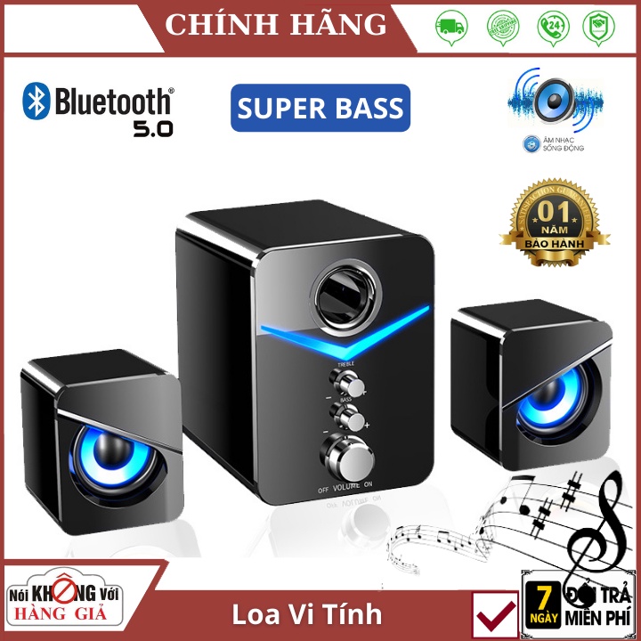 Loa Máy Tính Bluetooth - Loa Vi Tính Để Bàn MC D - 221 SUPER BASS Cực Đã Có LED Thiết Kế Nhỏ Gọn Âm Thanh Đỉnh Cao