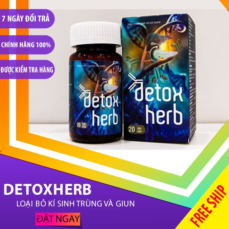 Detoxherb Diệt Ký Sinh Trùng Phục Hòi Hệ Vi Sinh Đường Ruột Giải Độc Gan Thanh Lọc Cơ Thể