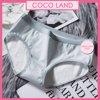 Quần lót nữ cotton kẻ sọc ❤ quần mặc trong váy cotton co dãn mềm mịn