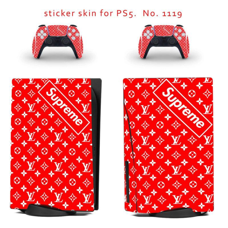 Miếng dán bảo vệ máy PS5 logo đỏ