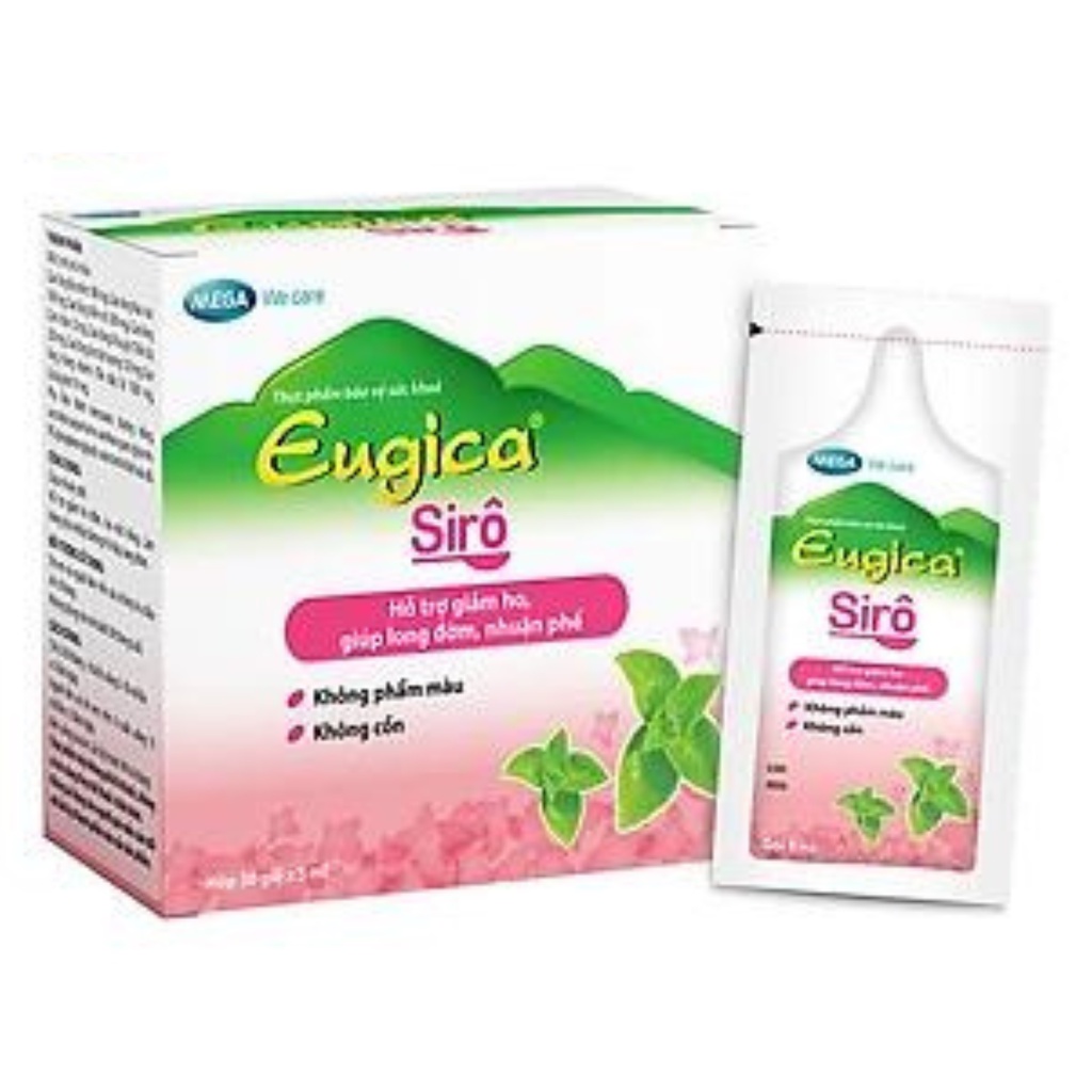 Siro Eugica - Hỗ trợ cải thiện tình ho, khan tiếng, giúp long đờm (hộp 30 gói x 5ml)