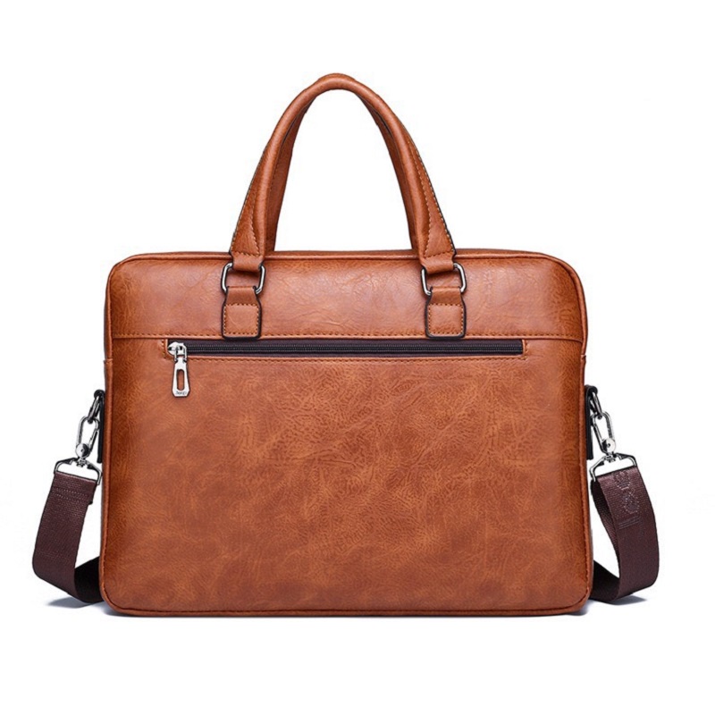 Túi xách cặp da đựng laptop công sở JEEP BULUO T81 38x27x6cm (Nâu đậm - Nâu sáng - Đen) | BigBuy360 - bigbuy360.vn