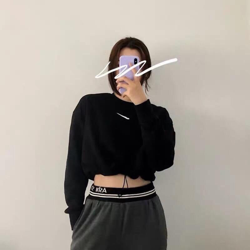 Áo croptop tay dài bo eo in hình ullzang