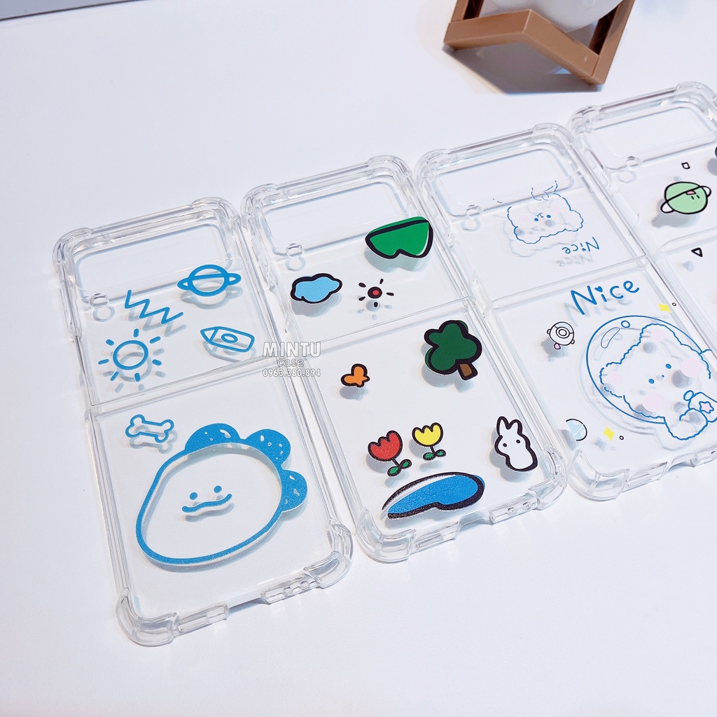 Ốp Samsung Galaxy Z Flip4 5G / Z Flip 4 / Z Flip3 5G / Z Flip 3 trong suốt mẫu dễ thương - ZF51