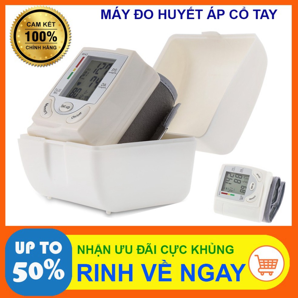 Máy Đo Huyết Áp Cổ Tay Tại Nhà, Máy Đo Huyết Áp Điện Tử Thông Minh Công Nghệ Nhật Bản Cho Kết Quả Nhanh Chóng -MỚI
