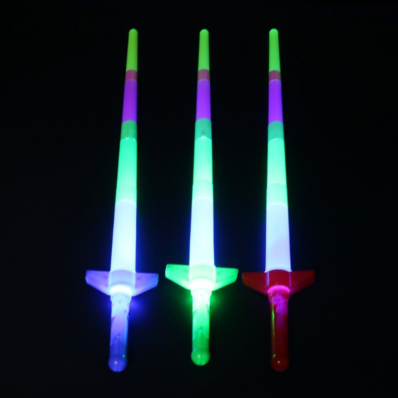 Kiếm nhựa đồ chơi kéo dài được có đèn LED laser màu sắc cầu vồng mới dự tiệc vui nhộn dành cho trẻ em
