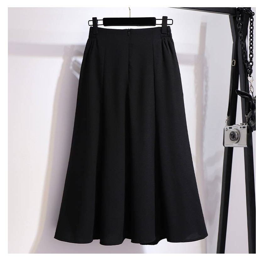 Chân váy Midi đen cho người béo , mập - Chân váy bigsize