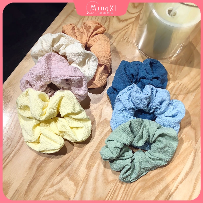 Dây Buộc Tóc Cao Su Co Giãn Thiết Kế Đơn Giản Dễ Thương Phong Cách Hàn Quốc Cho Nữ