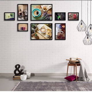 Bộ 8 tranh treo tường quán cafe hiện đại MS0810