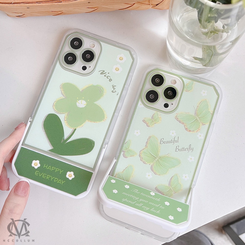 Ốp Điện Thoại TPU Mềm Trong Suốt Có Đế Đỡ Hình Bướm Cho iPhone 11 12 13 Pro Max XS Max XR X 6 6S 7 8 Plus SE 2020 11Pro 12Pro