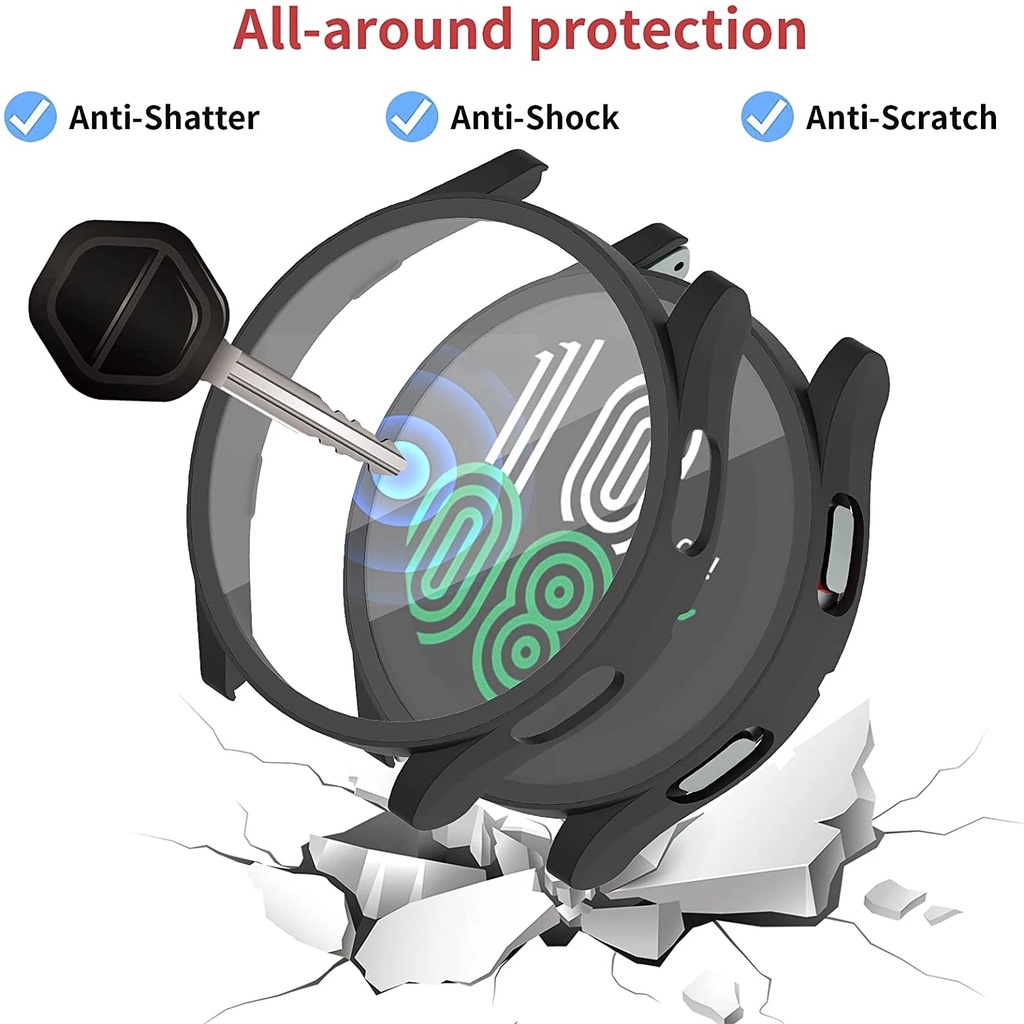 Ốp Bảo Vệ Mặt Đồng Hồ Thông Minh Samsung Galaxy Watch 5 44mm 40mm + Kính Cường Lực 4