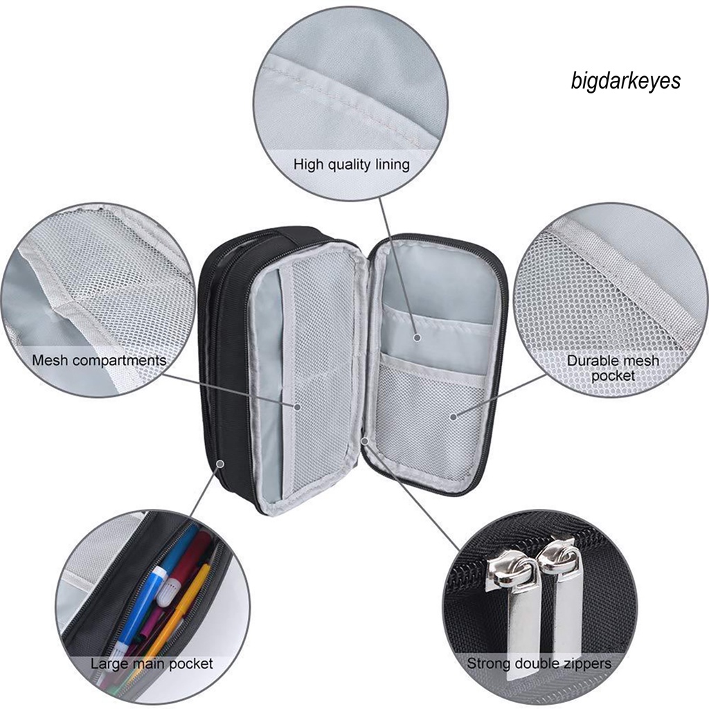 Túi Đựng Bút Bằng Polyester Nhiều Lớp Sức Chứa Lớn Cho Học Sinh