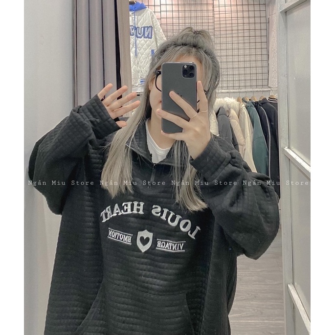 áo nỉ xốp khoá tăm chữ nổi xanh | BigBuy360 - bigbuy360.vn