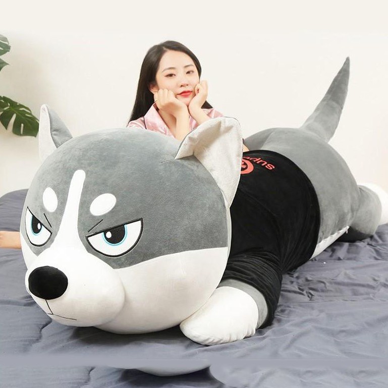 Chó Bông Husky chủng tộc đại ngáo - Gấu bông ôm mùa đông siêu to khổng lồ 120cm - Tọ Tọ Toys