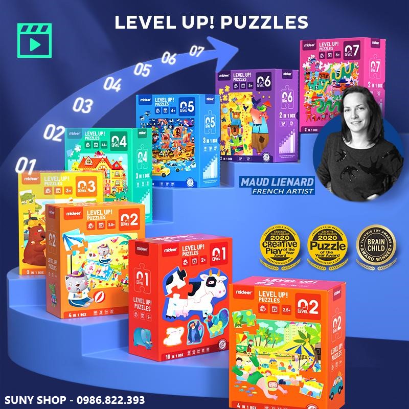 BỘ XẾP HÌNH LEVEL UP 7 CẤP ĐỘ - MIDEER-CHÍNH HÃNG